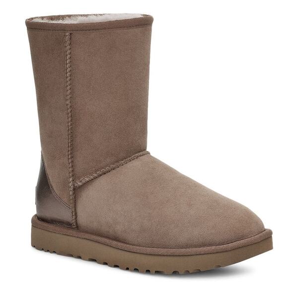 UGG Classic Short II Metallic Trim Boot Caribou Suede - 9 M - Picture 1 of 5
